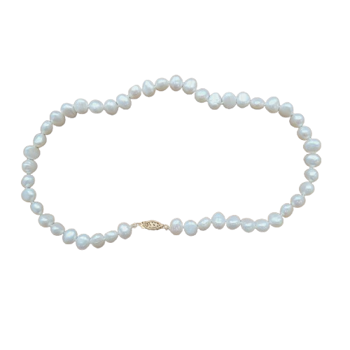 16" freshwater pearl strand with 14k yellow gold clasp