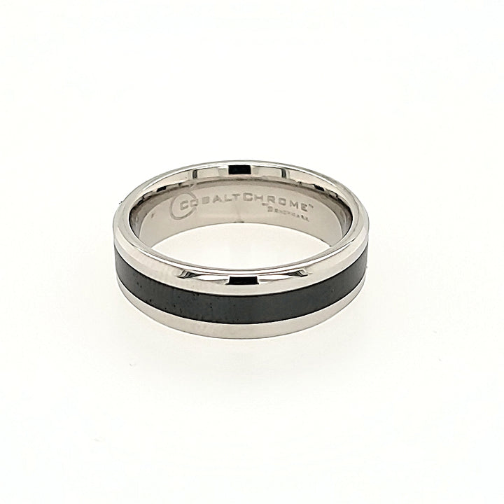 Cobalt Chrome Ring with Black Ceramic Inlay