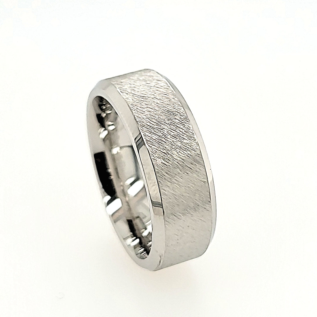 Cobalt Chrome Beveled Wedding Band