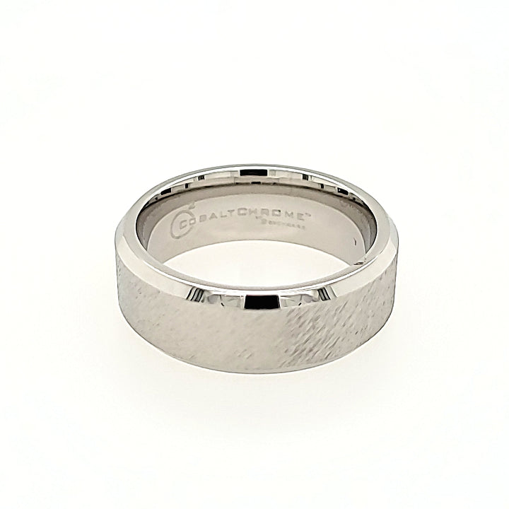 Cobalt Chrome Beveled Wedding Band