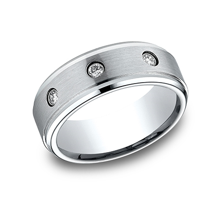Cobalt Chrome Ring with Diamonds