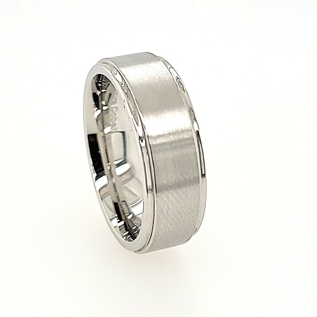 Satin Finished Ridged Cobalt Chrome Ring