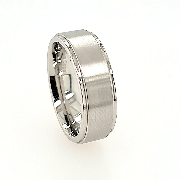 Satin Finished Ridged Cobalt Chrome Ring