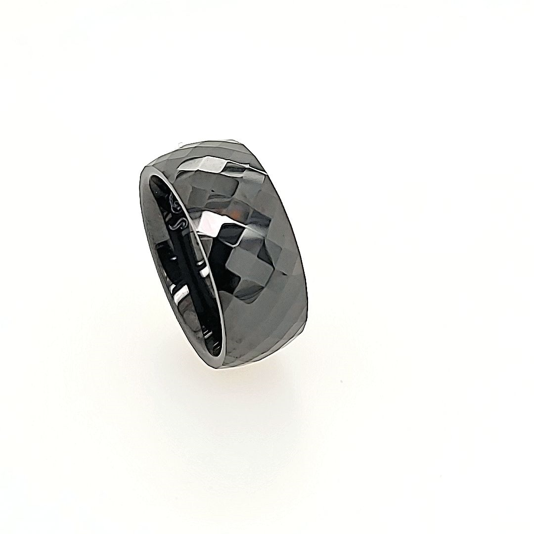 Black Ceramic Contoured Ring
