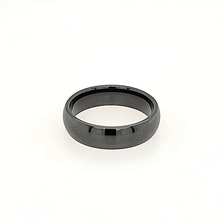 Black Ceramic Half Round Ring