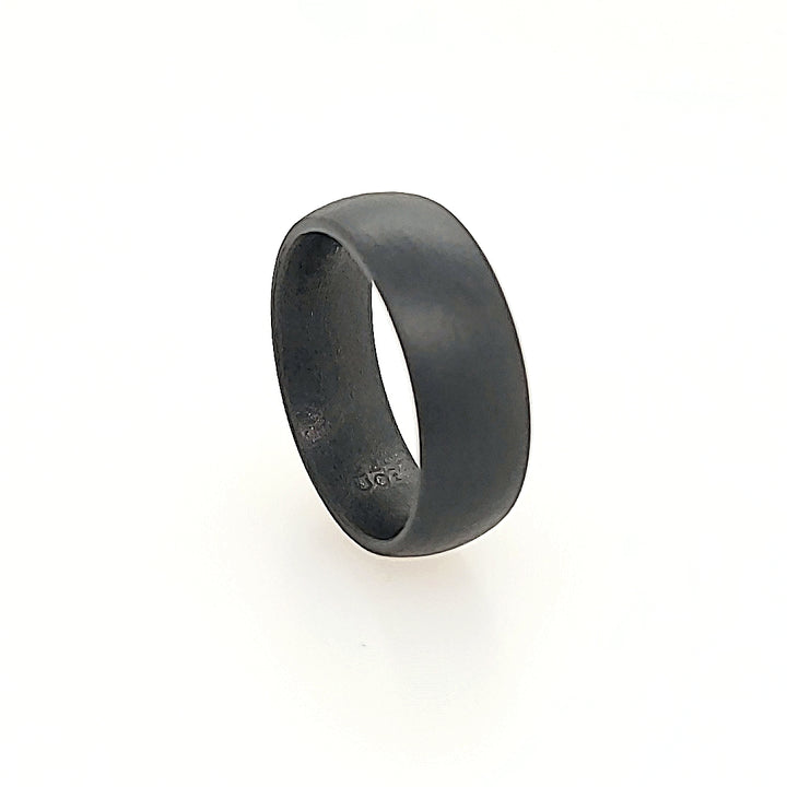 Black Ceramic Ring with Sandblasted finish