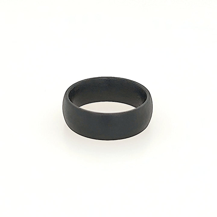 Black Ceramic Ring with Sandblasted finish