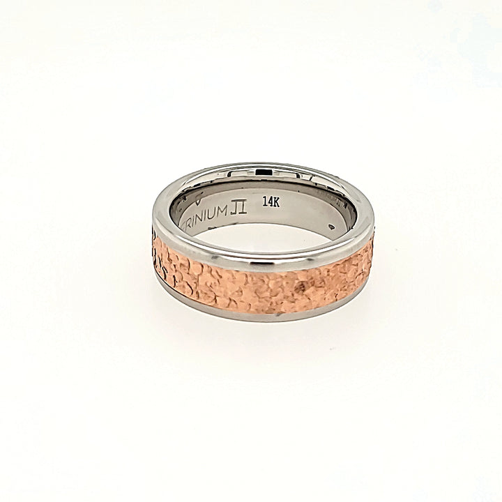 Serinium Band with Hammered Rose Gold Inlay