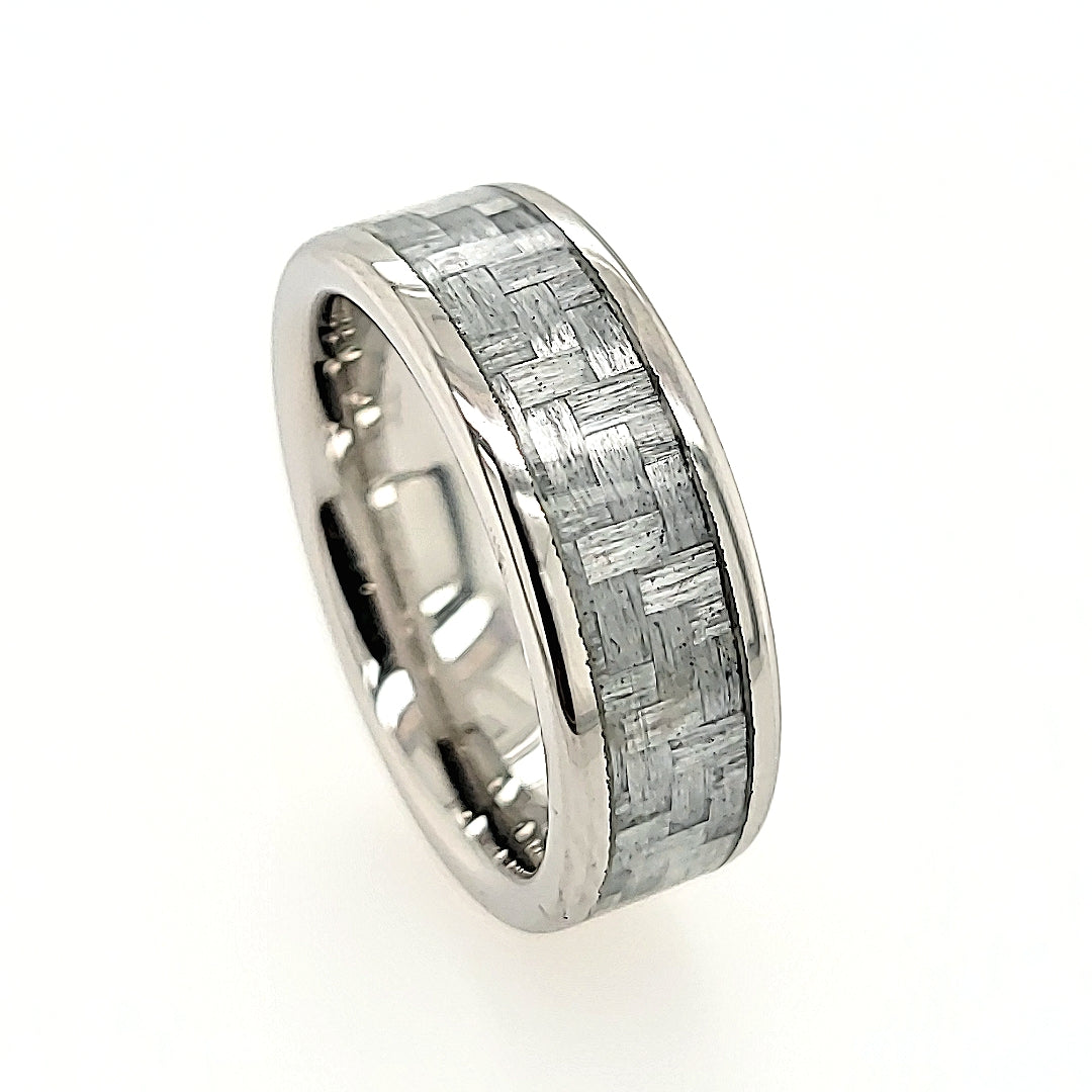 Serinium Ring with Grey Carbon Fiber Inlay