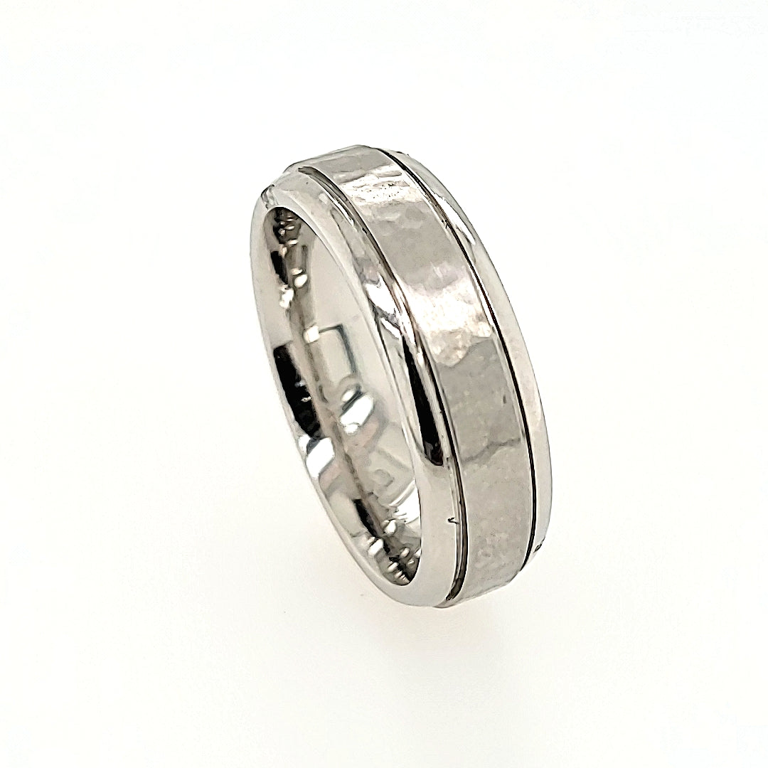 Cobalt Chrome Ring with a Hammered Finish