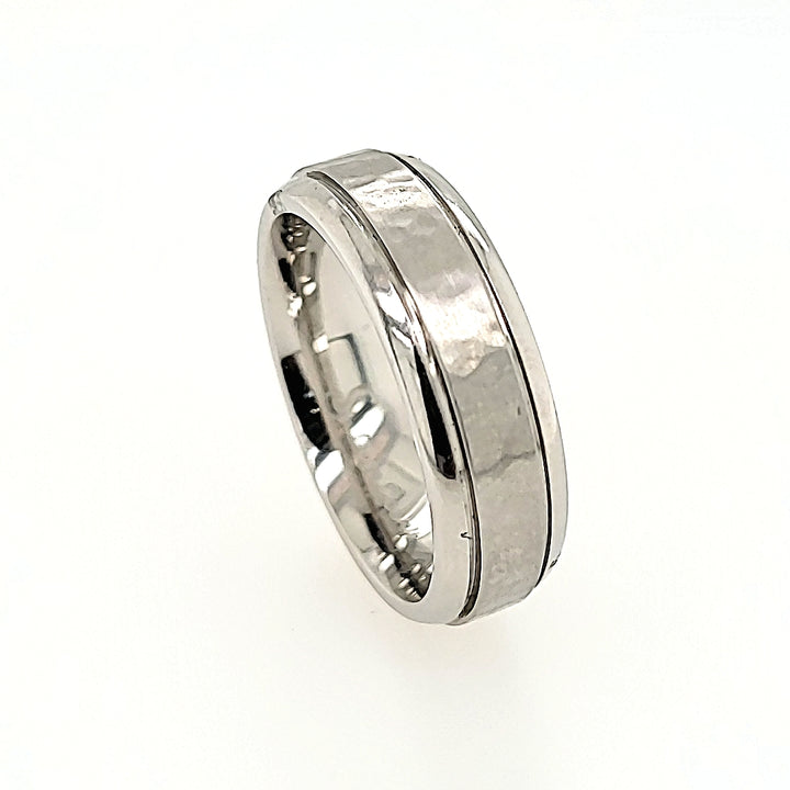 Cobalt Chrome Ring with a Hammered Finish