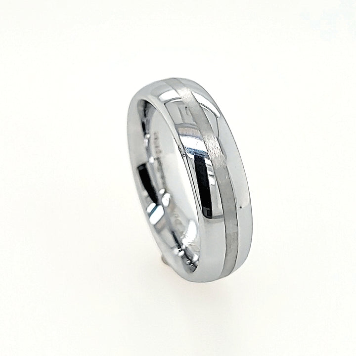 Domed Tungsten Band with Satin Center