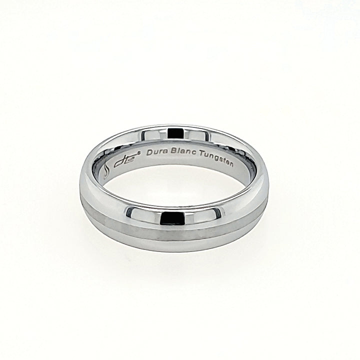 Domed Tungsten Band with Satin Center