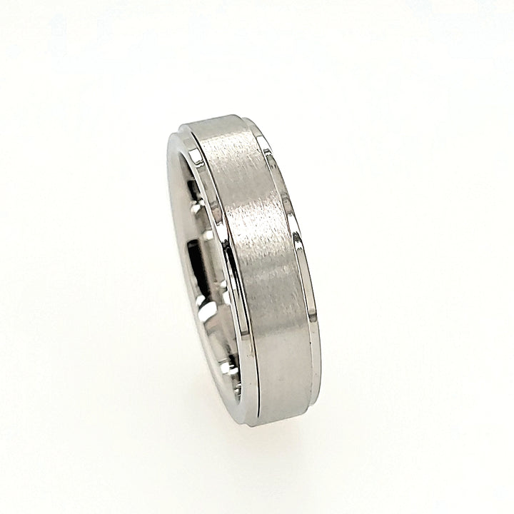 Serinium Wedding Band with Satin Center