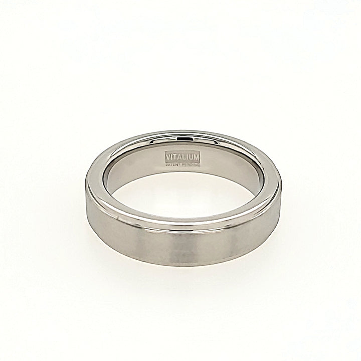 Serinium Wedding Band with Satin Center