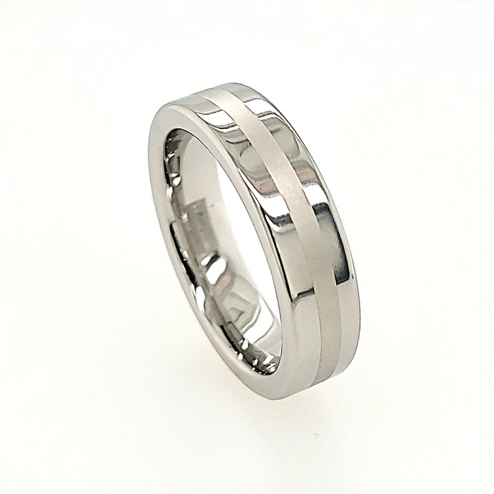 Sernium Ring with Laser Engraved Center