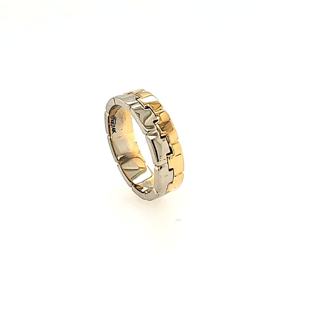 Handcrafted Locking Band in 14k Gold