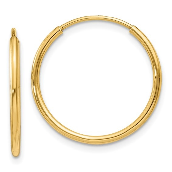 20mm Endless Hoop Earrings in 14k Gold