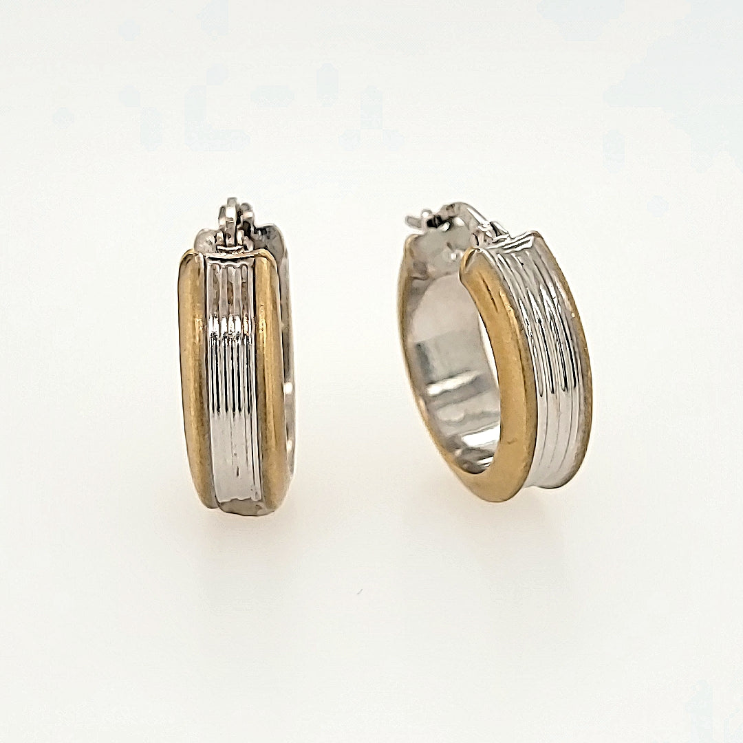 Two-Toned Hoops in 14k Gold