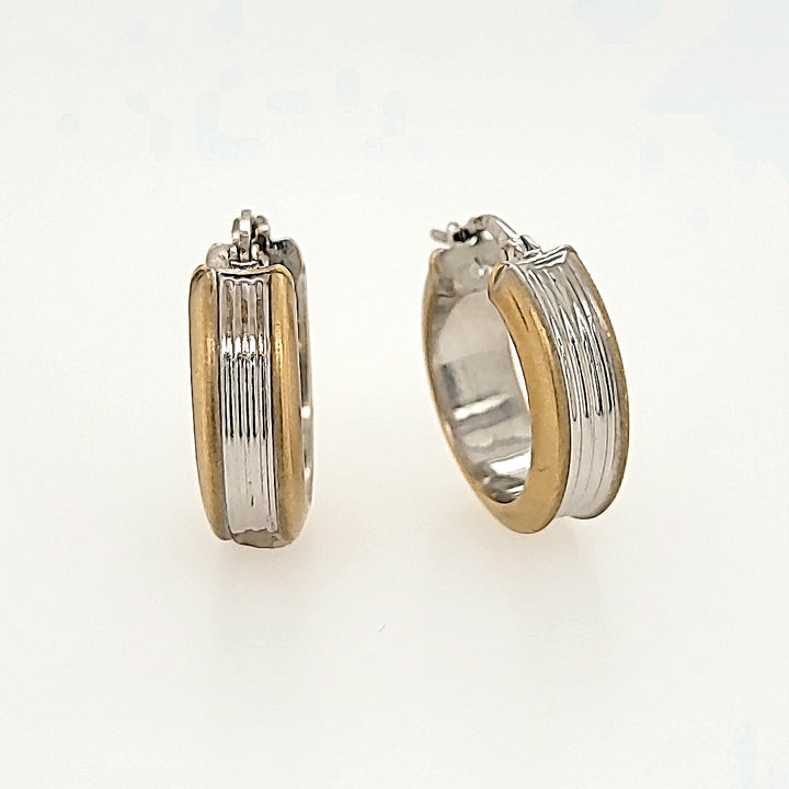 Two-Toned Hoops in 14k Gold