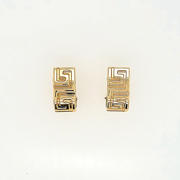 Etruscan Huggie Hoops in 14k Gold