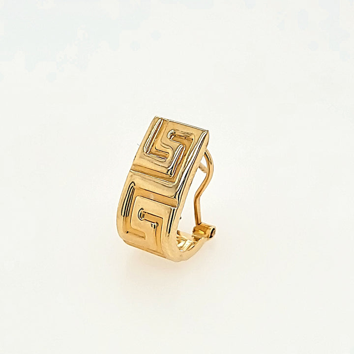 Etruscan Huggie Hoops in 14k Gold