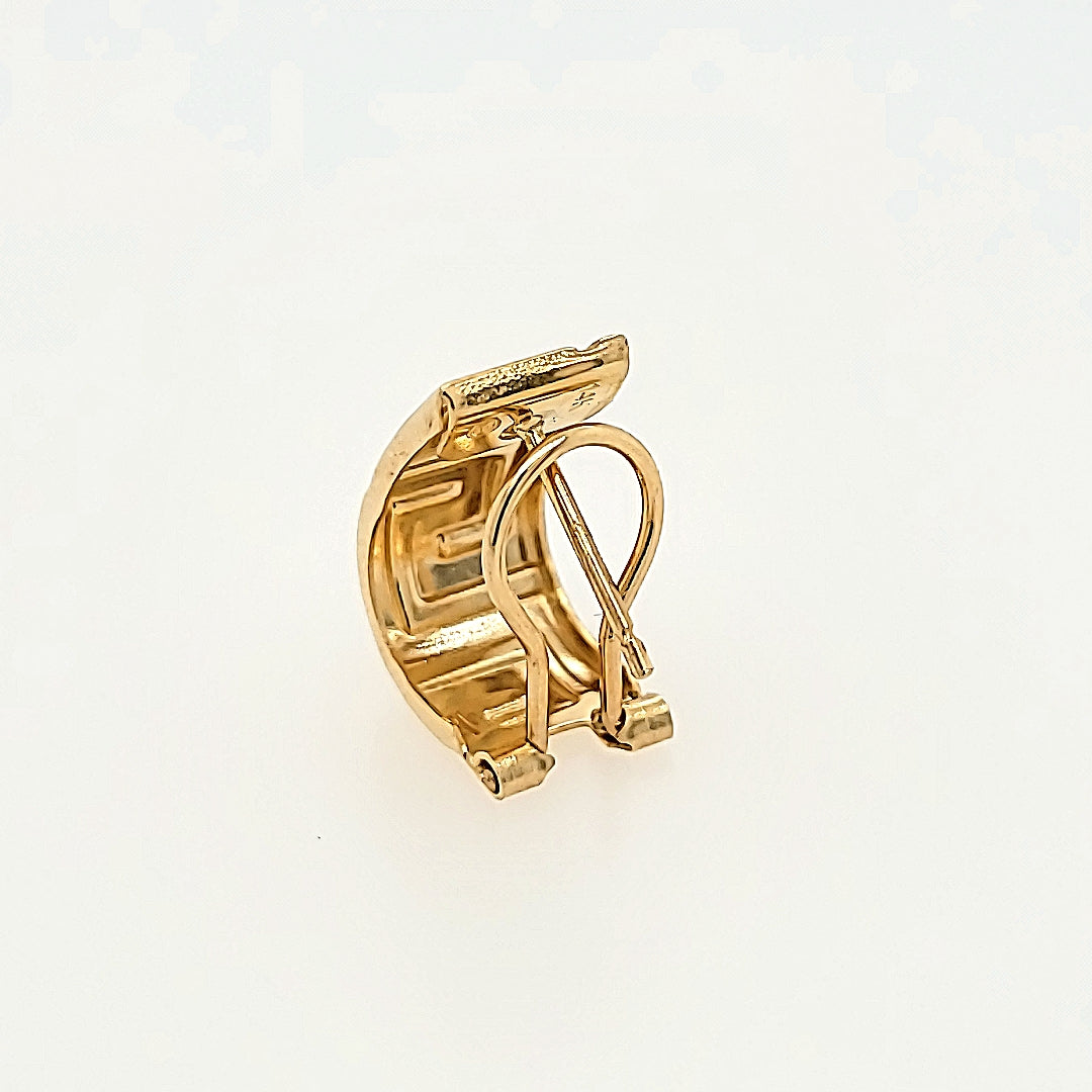 Etruscan Huggie Hoops in 14k Gold
