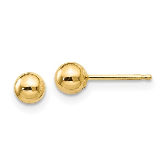 4mm Ball stud Earrings in 14k Gold
