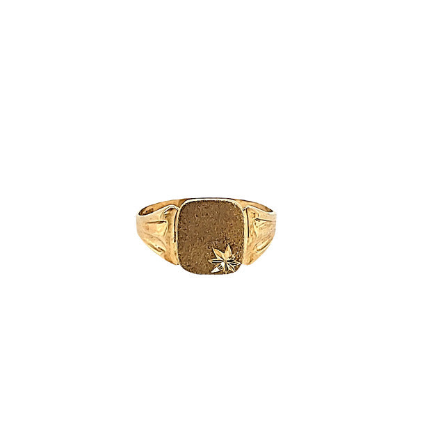 Brushed Signet Ring in 10k Gold
