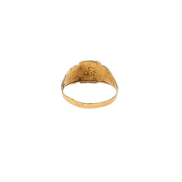Brushed Signet Ring in 10k Gold
