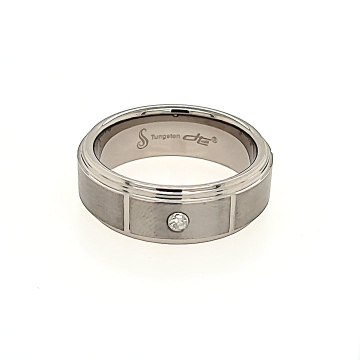 Tungsten Carbide Satin Diamond Ring