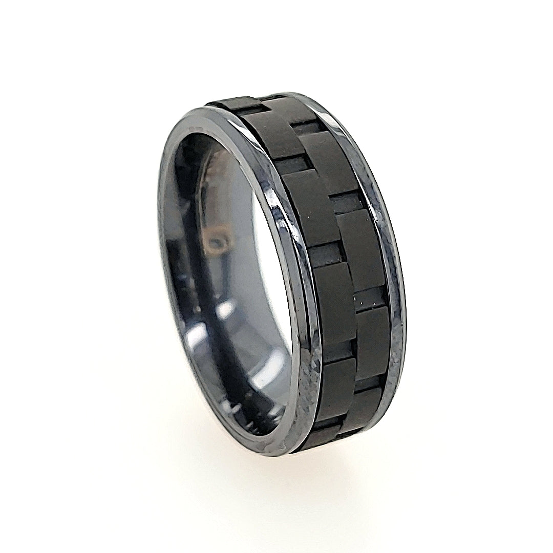 Black Titanium Link Pattern Band