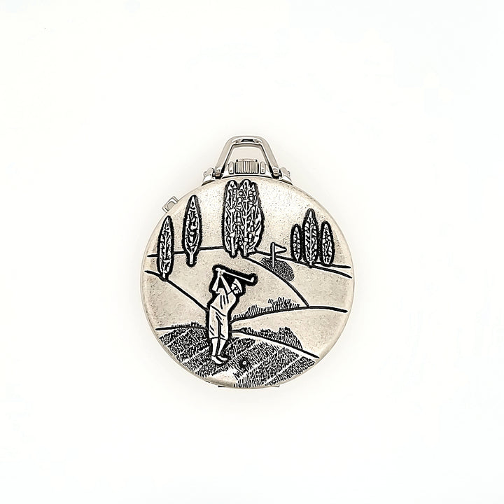 Golf Motif Pocket Watch with Pocket Knife