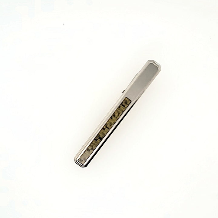 Stainless Steel Tie Clip with Carbon Fiber Inlay