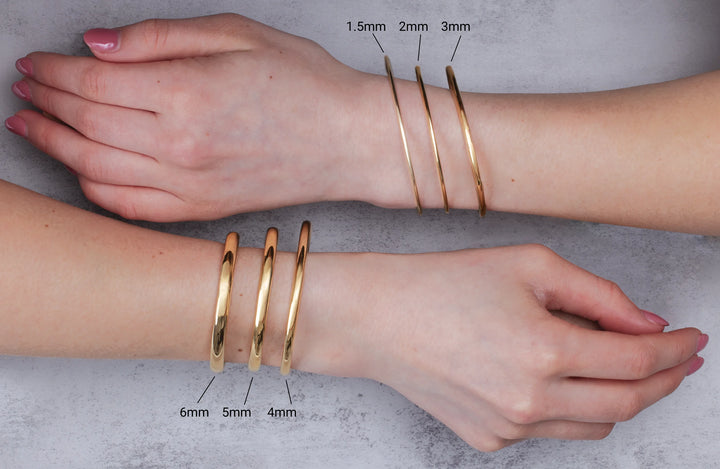 Open Hinged Bangle in 14k Yellow &amp; White Gold