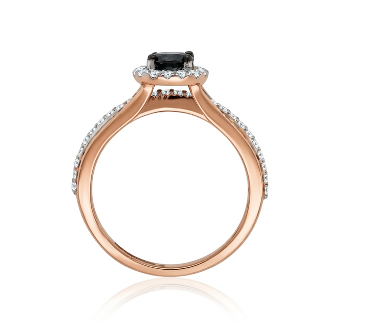 Blue Diamond Engagement Ring in 14k Gold