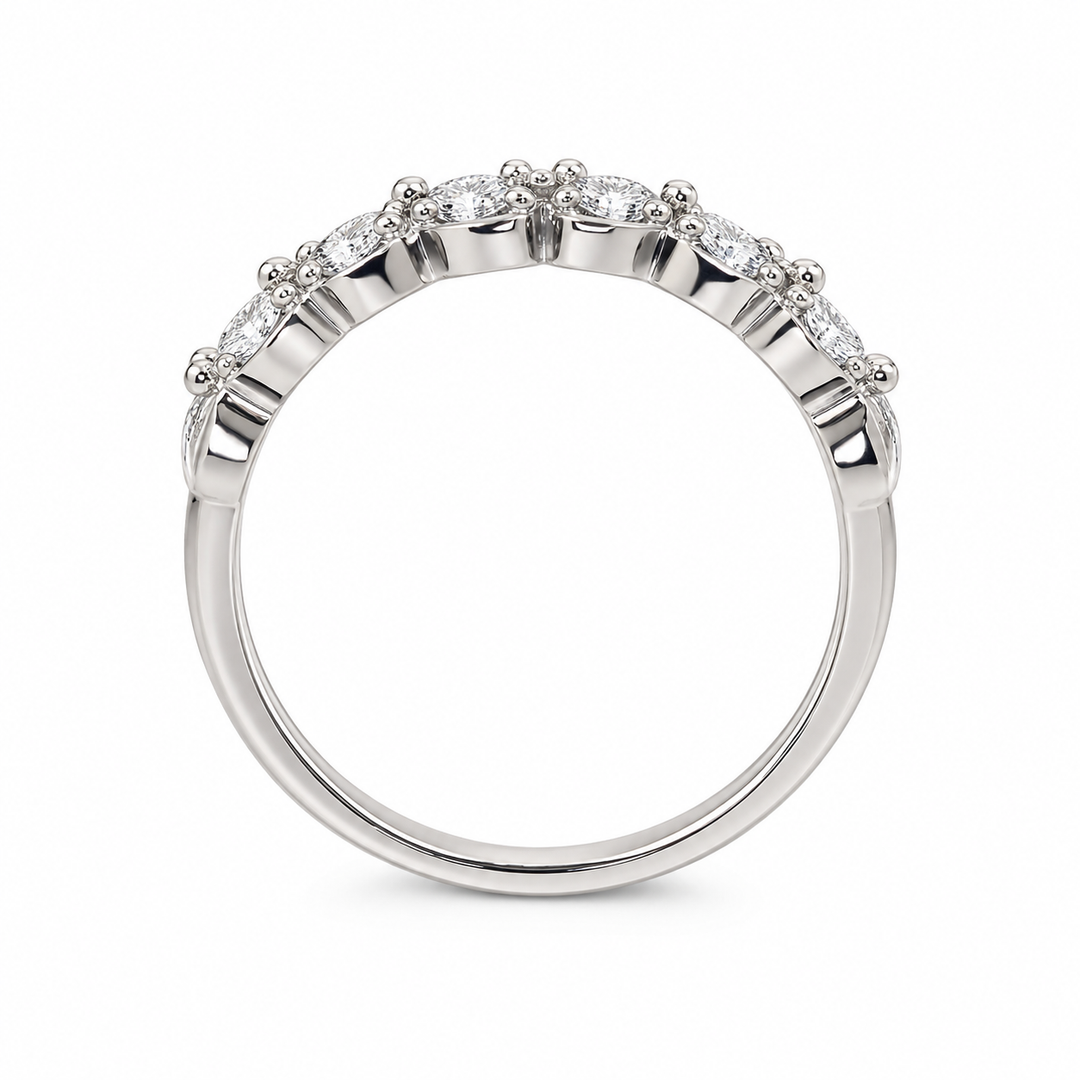 14K Gold Diamond Floral Stacking Ring (0.25 ctw)