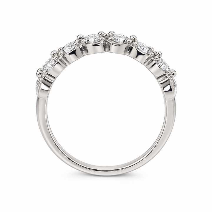 14K Gold Diamond Floral Stacking Ring (0.25 ctw)
