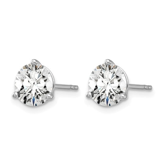 14k white gold round Lab diamond stud