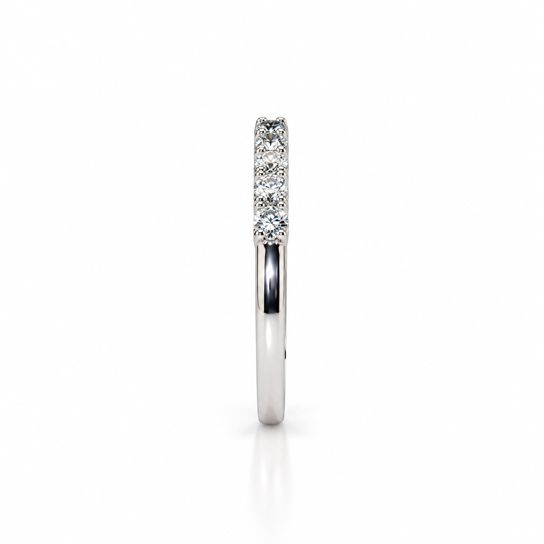 14K Gold Natural Diamond Half-Eternity Stacking Wedding Band (0.45 ctw)