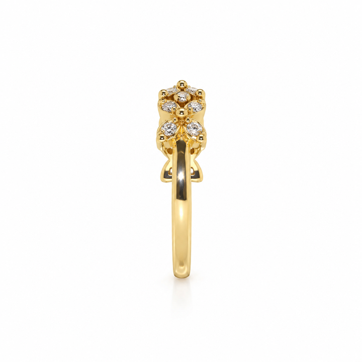 14K Gold Diamond Floral Stacking Ring (0.25 ctw)