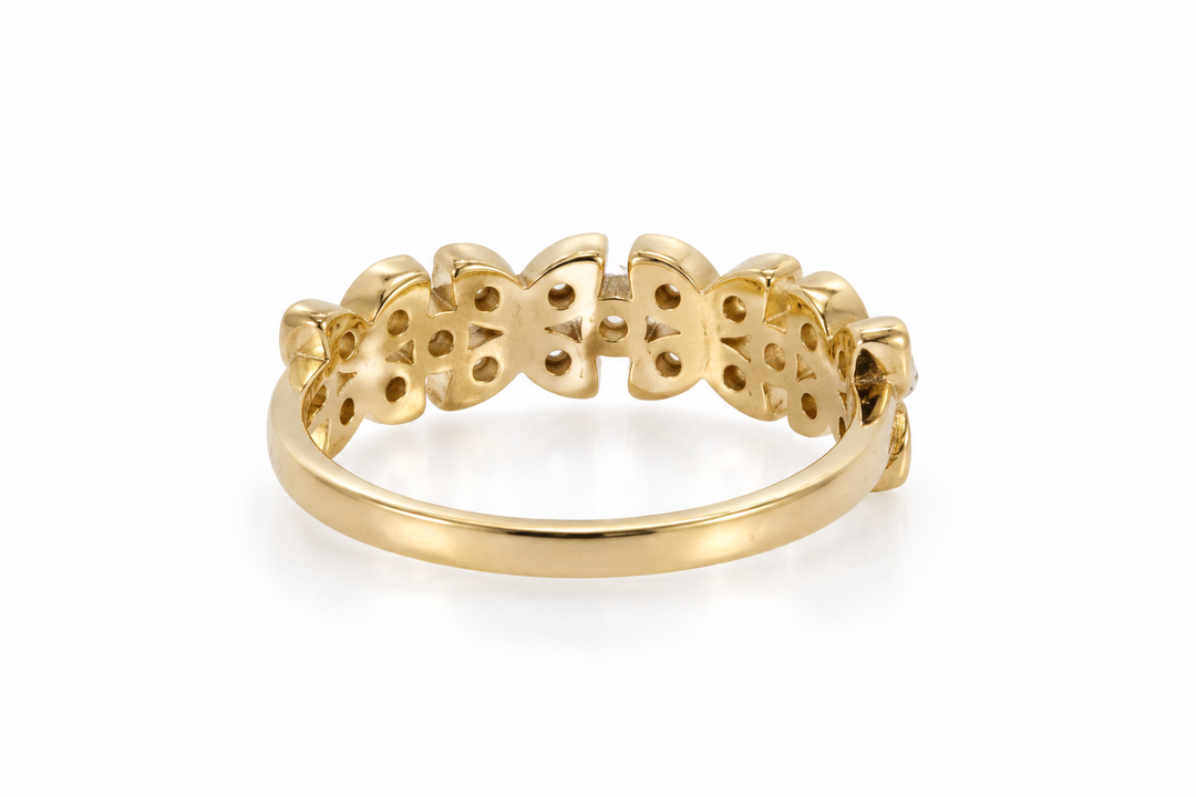 14K Gold Diamond Floral Stacking Ring (0.25 ctw)
