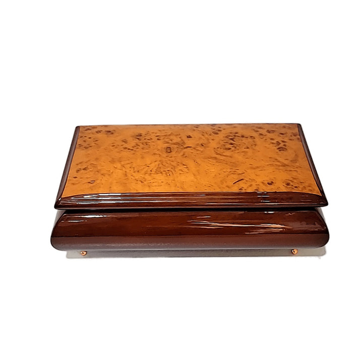 Oak Music Jewelry Box with Brass Feet