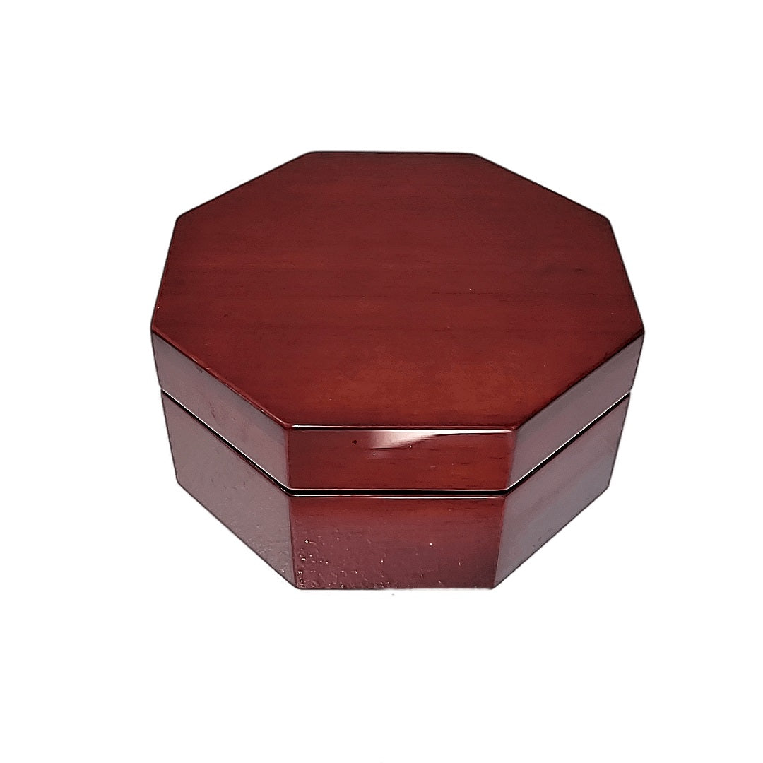 Octagonal Jewelry Box with Mahogany Finish