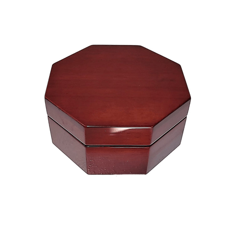 Octagonal Jewelry Box with Mahogany Finish