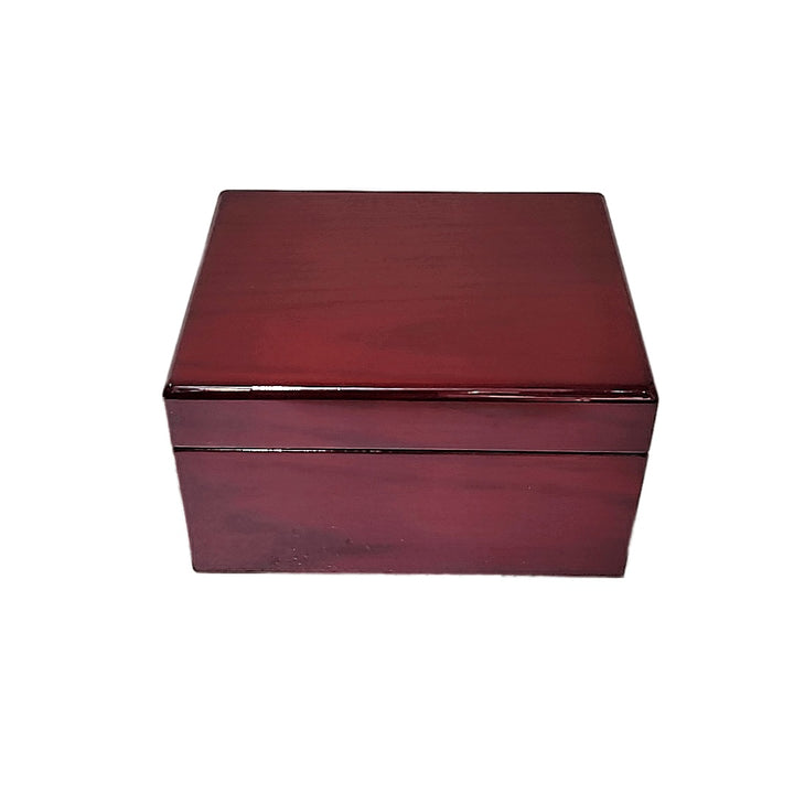 Burgundy Finished Oak Jewelry Box