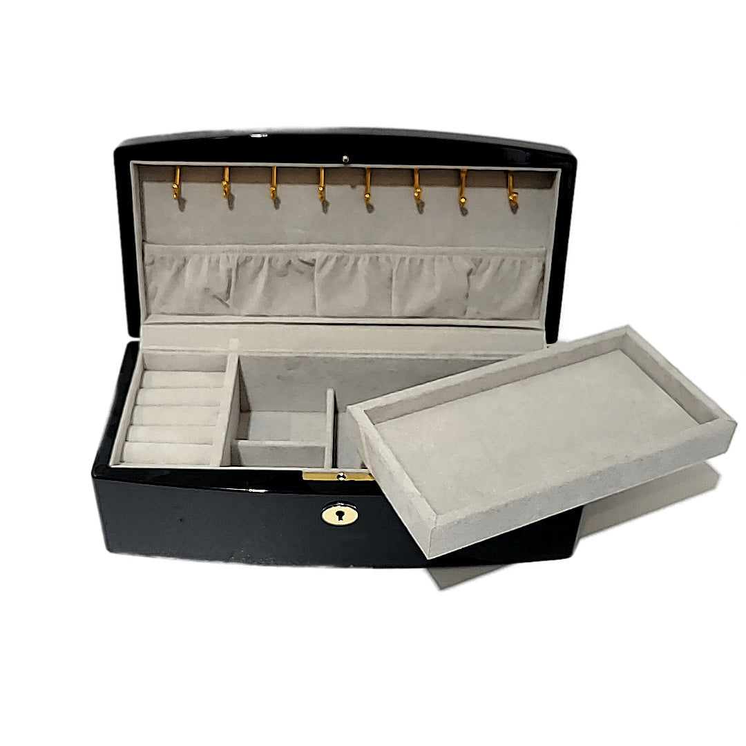 Italian Inlay Burl Wood Jewelry Box