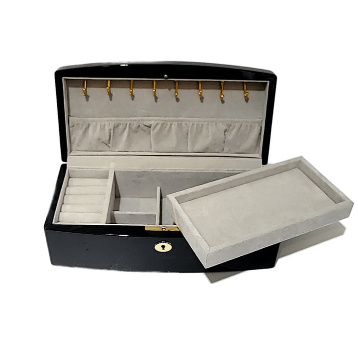 Italian Inlay Burl Wood Jewelry Box