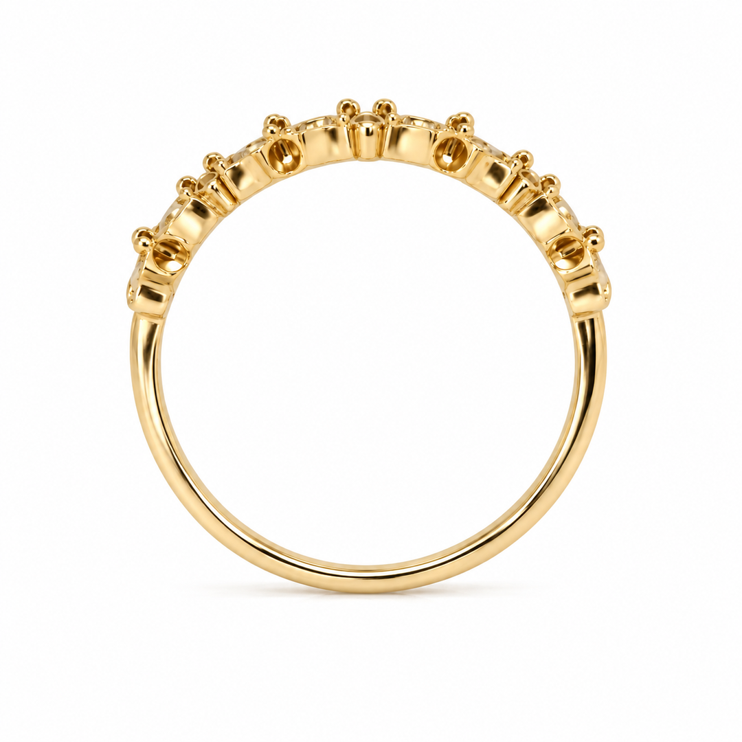 14K Gold Diamond Floral Stacking Ring (0.25 ctw)