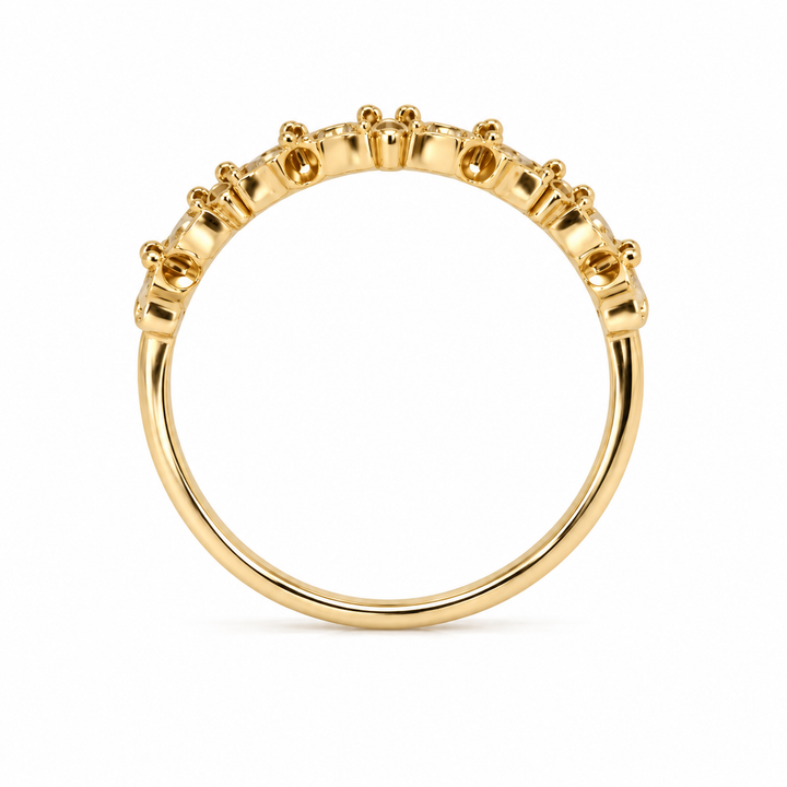 14K Gold Diamond Floral Stacking Ring (0.25 ctw)